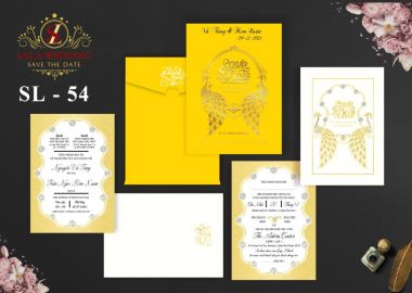 Thiệp cưới màu vàng SL54