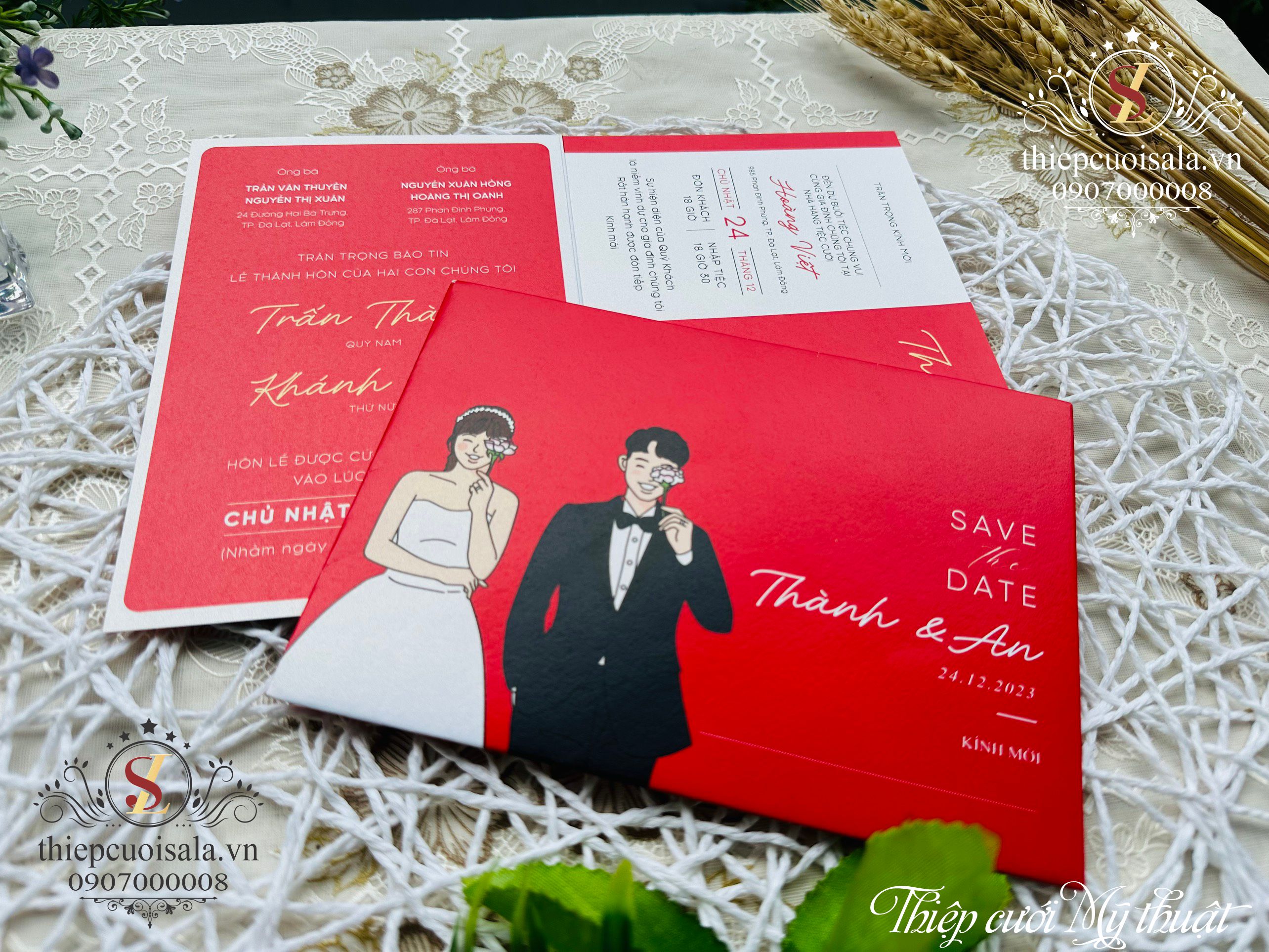 Thiệp cưới sang trọng giấy mỹ thuật cao cấp TTK